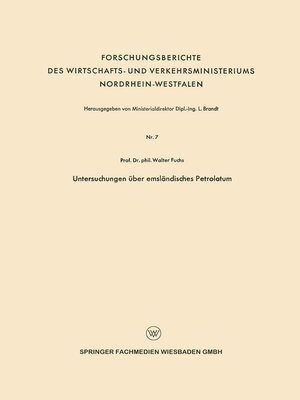 cover image of Untersuchungen über emsländisches Petrolatum